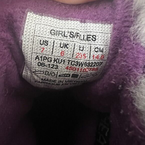 North Face Toddler Alpenglow II Snow Boots Waterproof Size 7 Black Purple - Picture 10 of 12